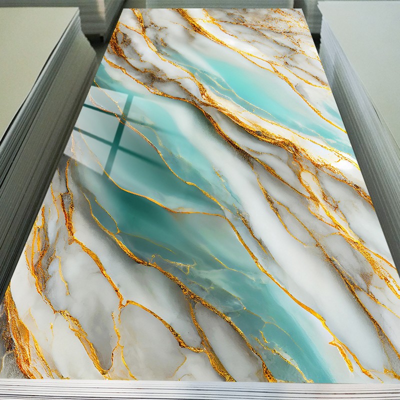 A UV marble innovative wall decoration material that combines 3D printing technology and UV curing technology, which is waterproof, moisture-proof, anti slip, fireproof, and wear-resistant